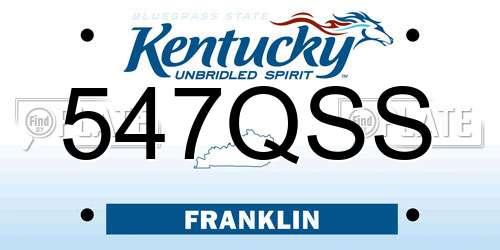 547QSS Kentucky License Plate