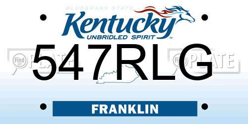 547RLG Kentucky License Plate