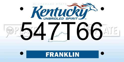 547T66 Kentucky License Plate