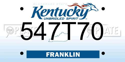 547T70 Kentucky License Plate