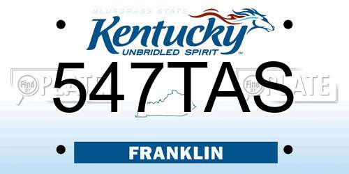 547TAS Kentucky License Plate