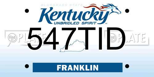547TID Kentucky License Plate