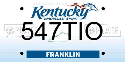 547TIO Kentucky License Plate