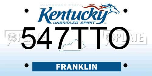 547TTO Kentucky License Plate