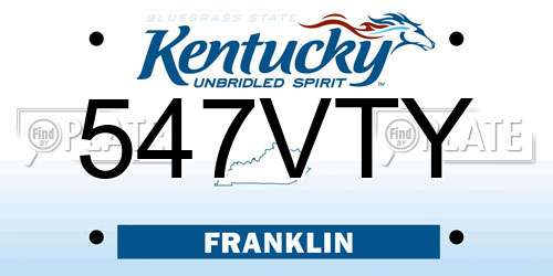 547VTY Kentucky License Plate