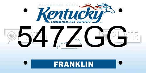 547ZGG Kentucky License Plate