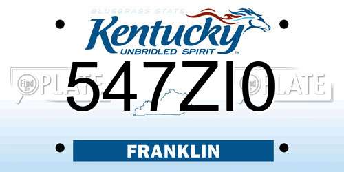 547ZI0 Kentucky License Plate