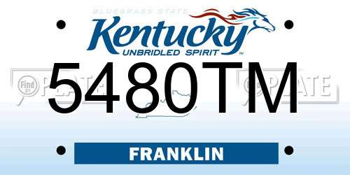 5480TM Kentucky License Plate