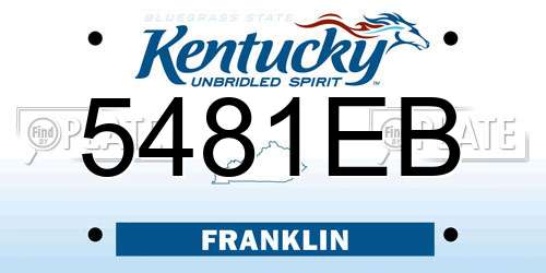 5481EB Kentucky License Plate
