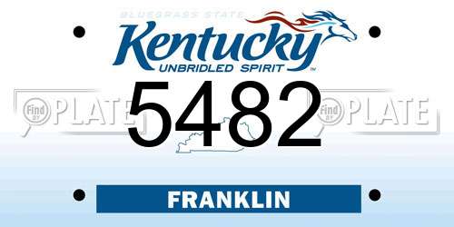 5482 Kentucky License Plate