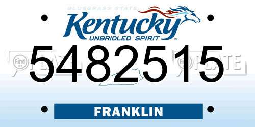 5482515 Kentucky License Plate