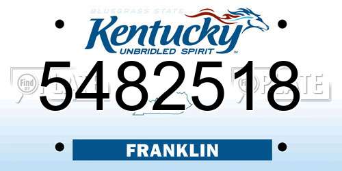 5482518 Kentucky License Plate