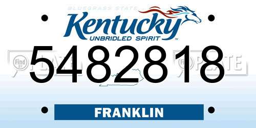 5482818 Kentucky License Plate