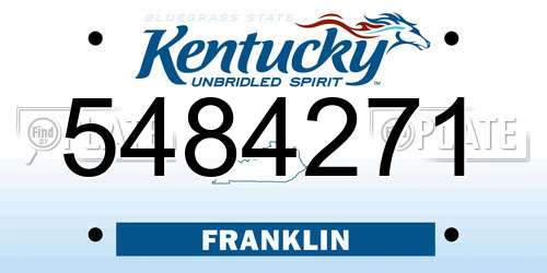 5484271 Kentucky License Plate