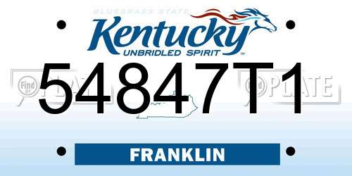 54847T1 Kentucky License Plate