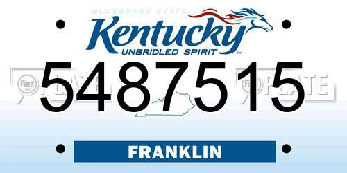 5487515 Kentucky License Plate