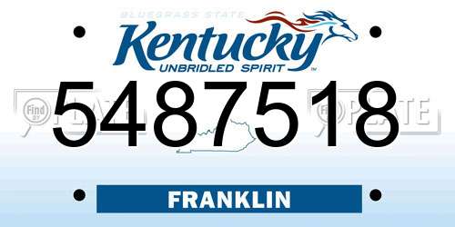 5487518 Kentucky License Plate