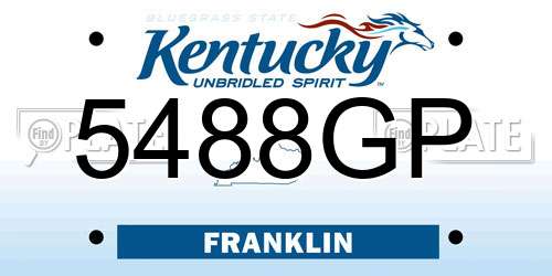 5488GP Kentucky License Plate