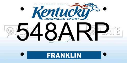 548ARP Kentucky License Plate
