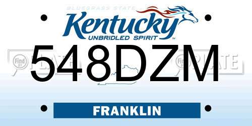 548DZM Kentucky License Plate