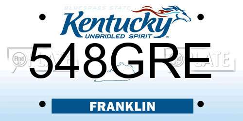 548GRE Kentucky License Plate