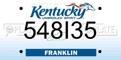 548I35 Kentucky License Plate