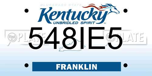 548IE5 Kentucky License Plate