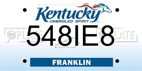 548IE8 Kentucky License Plate