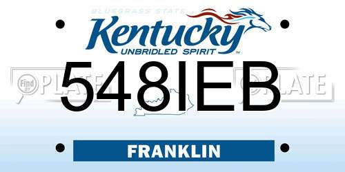 548IEB Kentucky License Plate