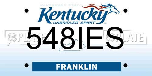548IES Kentucky License Plate