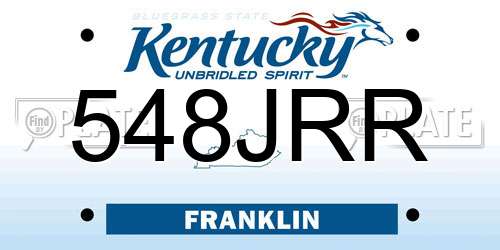548JRR Kentucky License Plate
