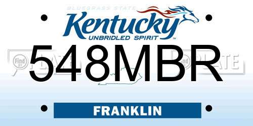 548MBR Kentucky License Plate