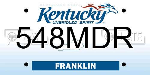 548MDR Kentucky License Plate