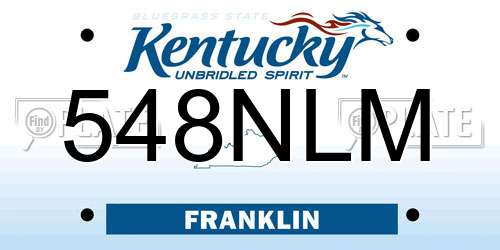 548NLM Kentucky License Plate