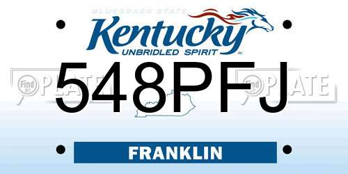 548PFJ Kentucky License Plate