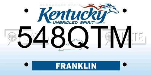 548QTM Kentucky License Plate