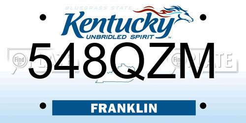548QZM Kentucky License Plate