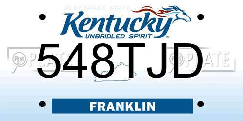 548TJD Kentucky License Plate