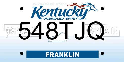 548TJQ Kentucky License Plate