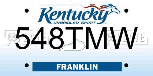 548TMW Kentucky License Plate