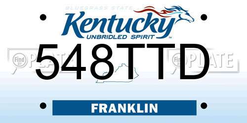 548TTD Kentucky License Plate