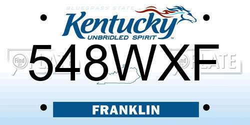 548WXF Kentucky License Plate