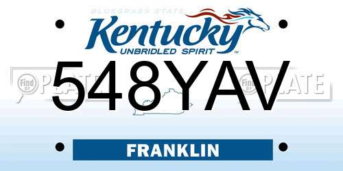 548YAV Kentucky License Plate