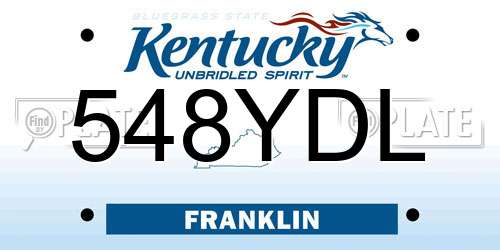 548YDL Kentucky License Plate