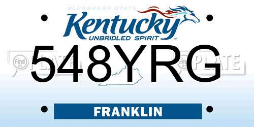 548YRG Kentucky License Plate