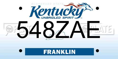 548ZAE Kentucky License Plate
