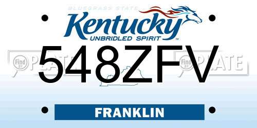 548ZFV Kentucky License Plate