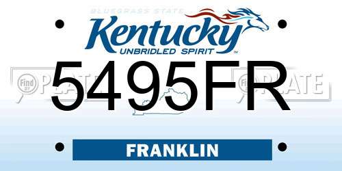 5495FR Kentucky License Plate