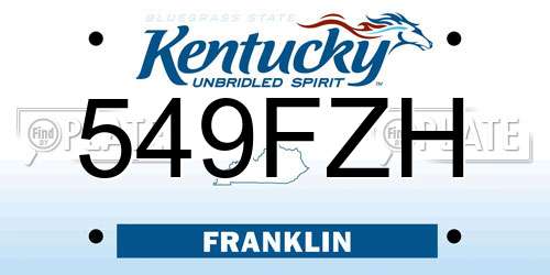 549FZH Kentucky License Plate