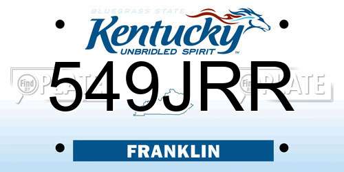 549JRR Kentucky License Plate